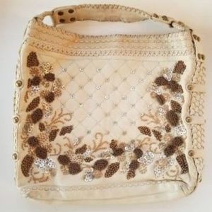 ISABELLA FIORE  LEATHER EMBROIDERED HOBO TOTE